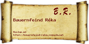 Bauernfeind Réka névjegykártya